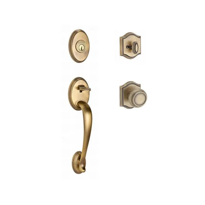 Baldwin Reserve  Columbus Handleset Traditional Knob and Traditional Arch Rose