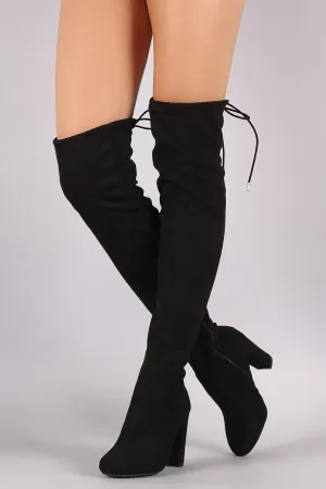 Bamboo Fitted OTK Chunky Heel Boots