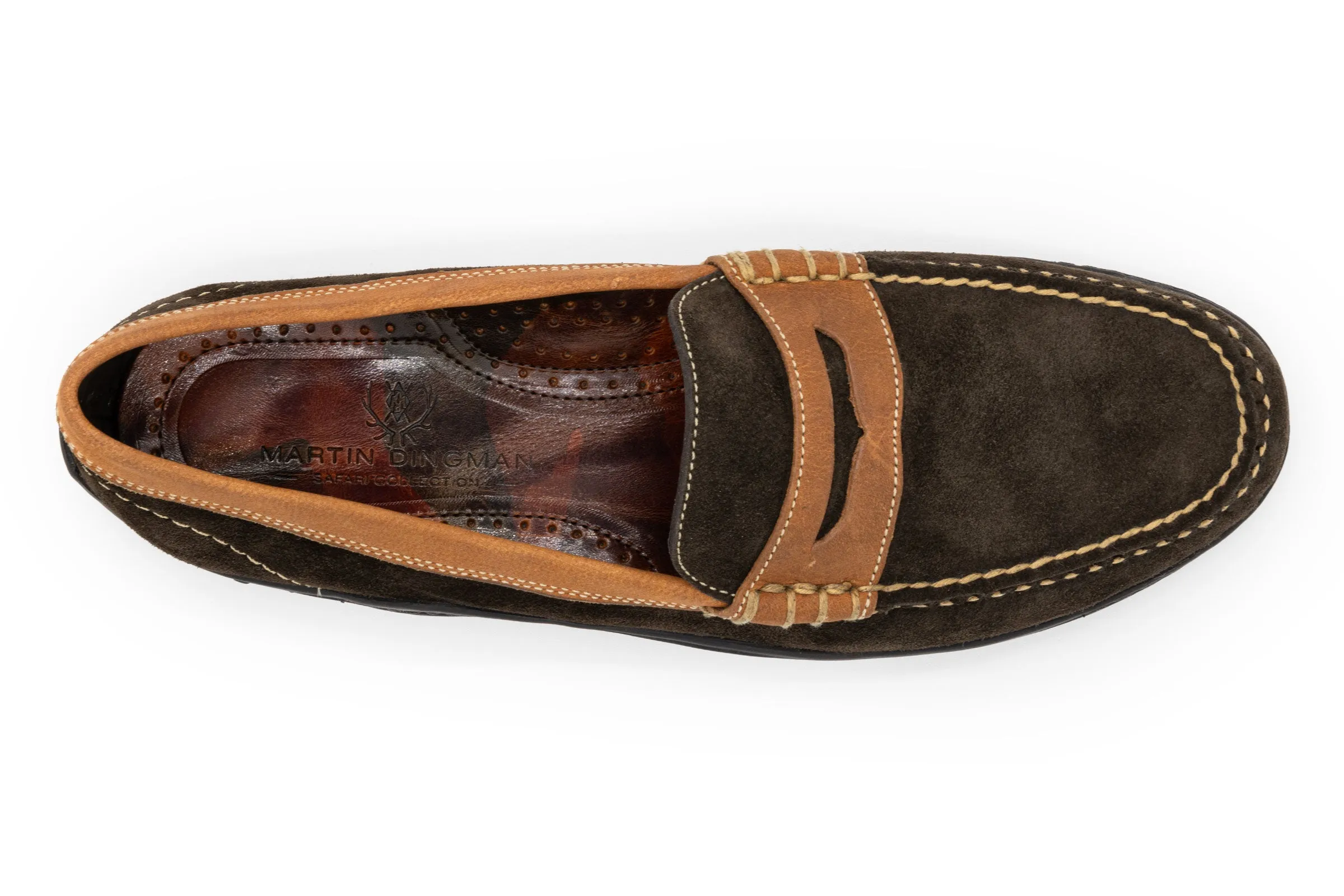 Bill Safari Kudu Suede Penny Loafers - Chocolate