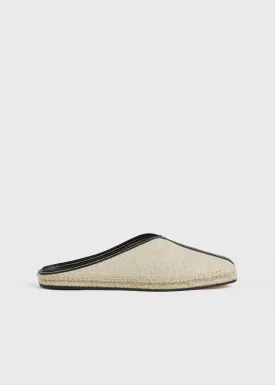 Canvas espadrille slippers ecru/black