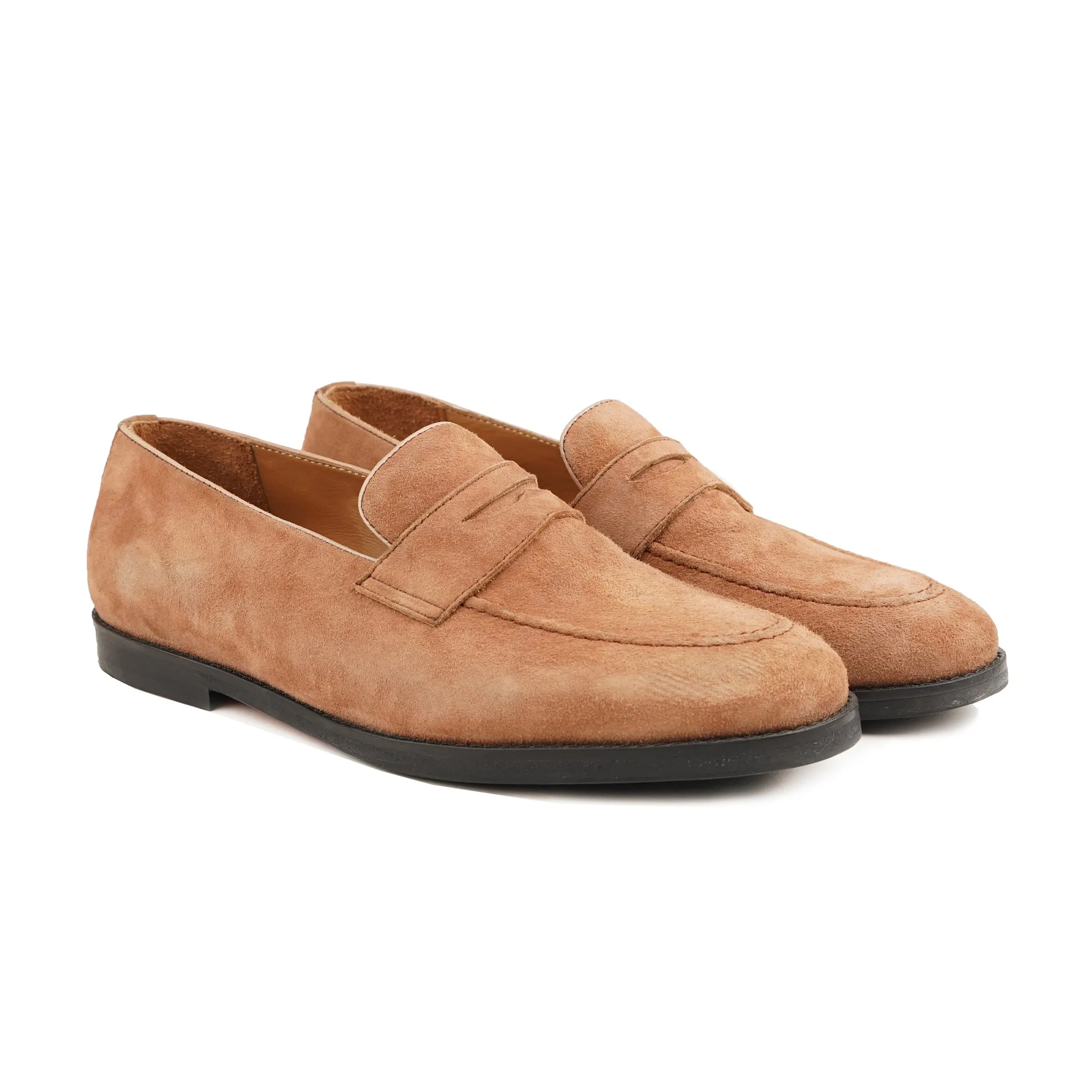 Desio - Men's Tan Kid Suede Loafer