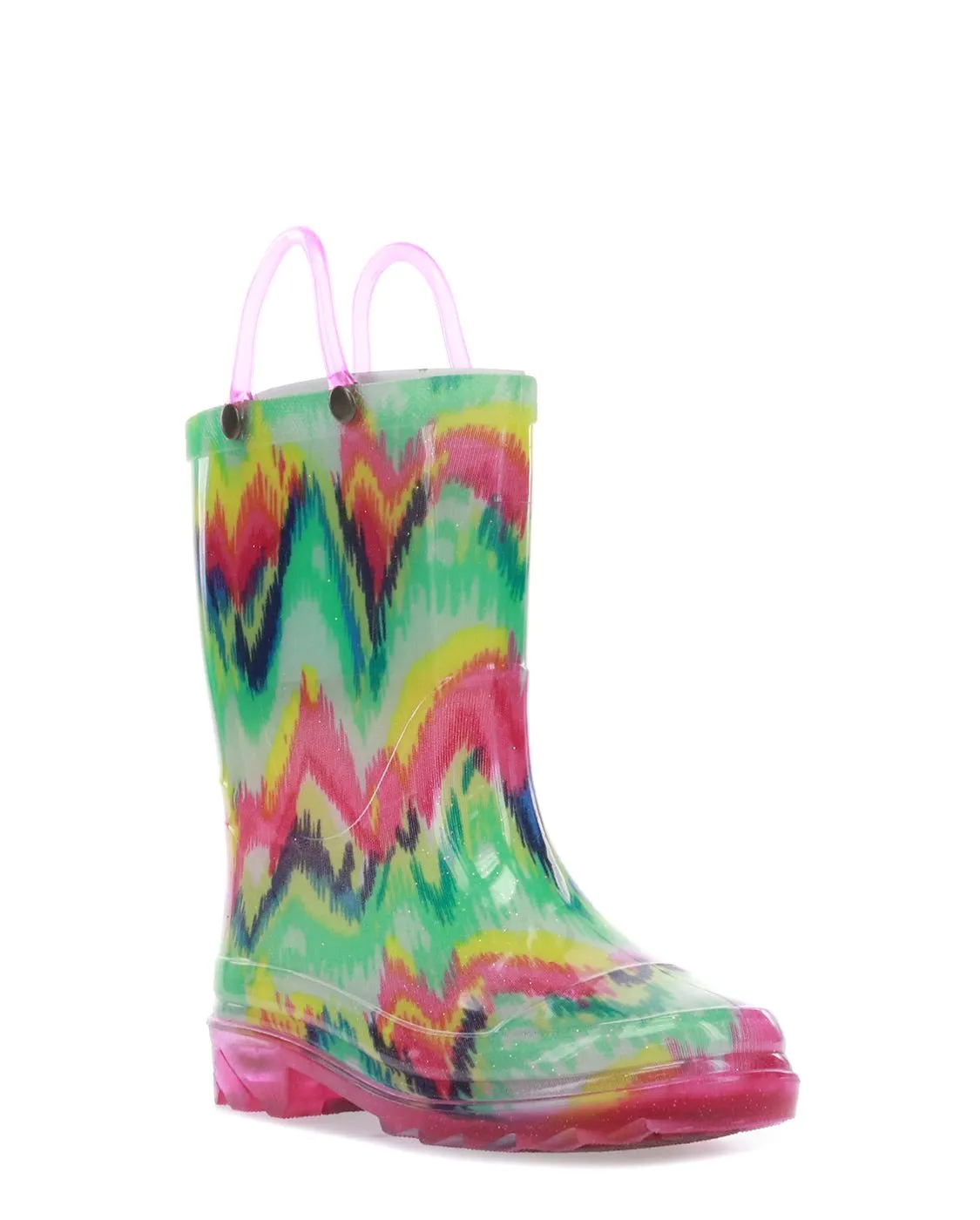 Kids Tie Dye Party Lighted Rain Boot - Multi