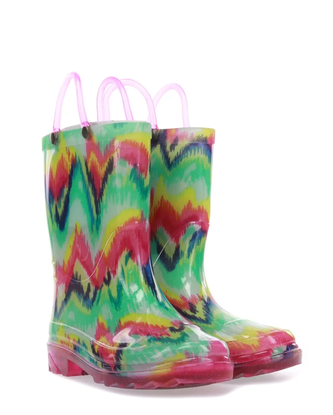 Kids Tie Dye Party Lighted Rain Boot - Multi