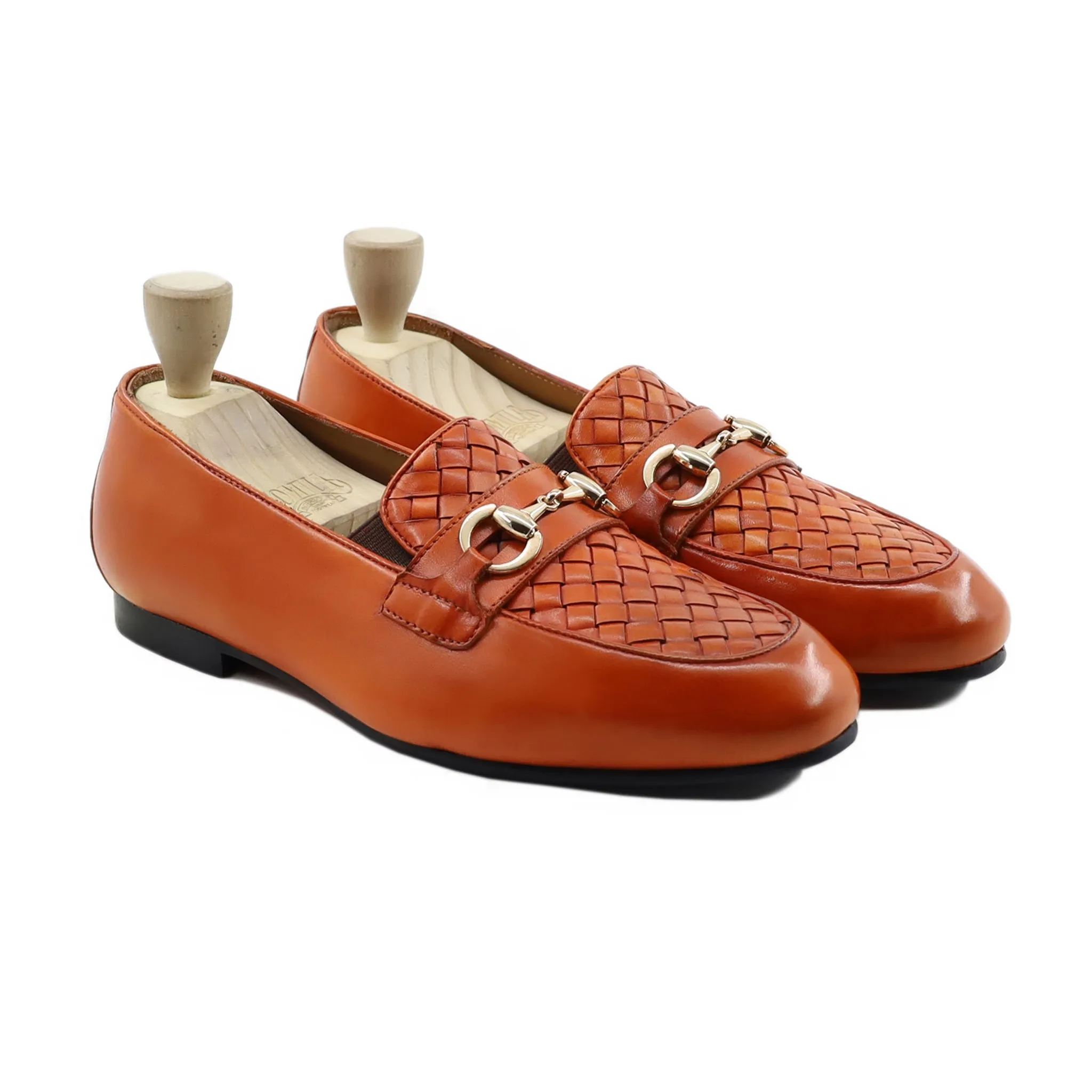 Malmo - Men's Tan Calf and Hand Woven Calf Leather Loafer