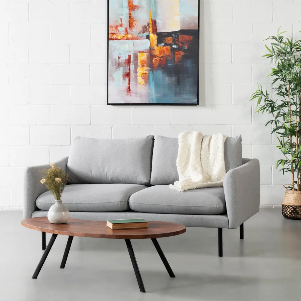 MAPLETON - Grey Fabric 2-Seater Sofa - FINAL SALE