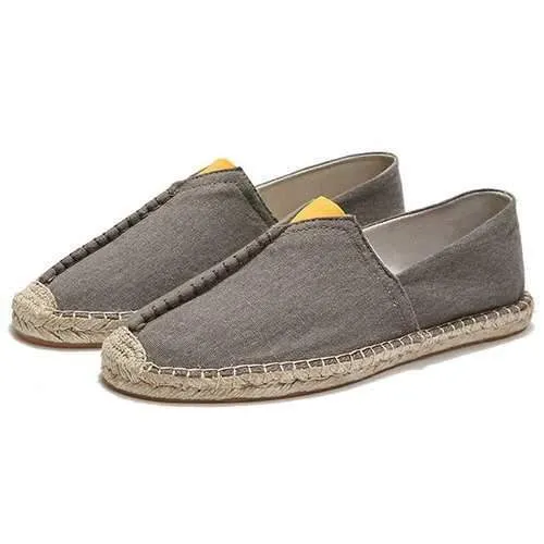 Men Casual Hand Stitching Canvas Espadrille Loafers Flats