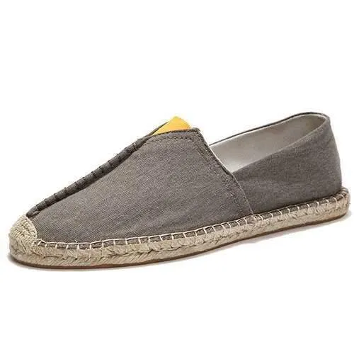 Men Casual Hand Stitching Canvas Espadrille Loafers Flats