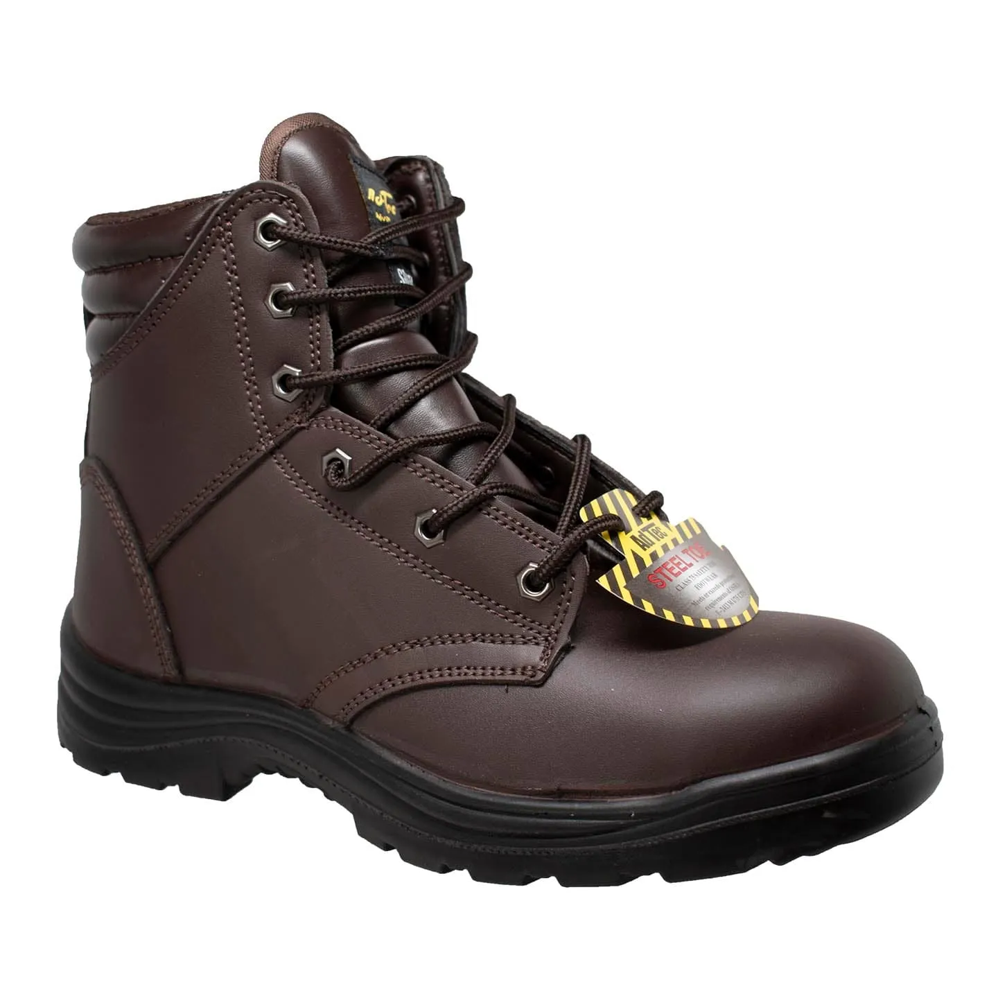 Men's 6" Brown Steel Toe Work Boots - 9895