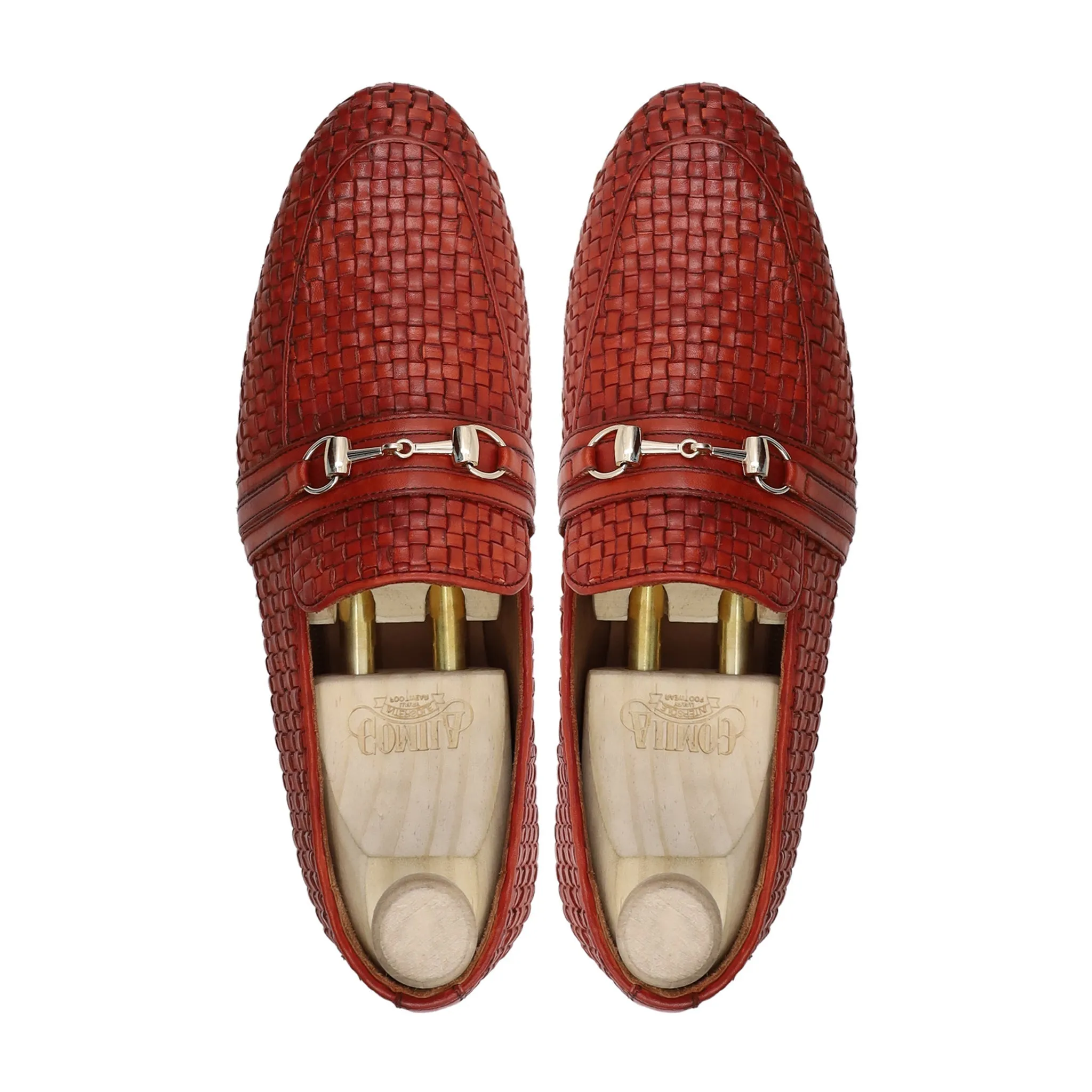 Predator - Men's Red Hand Woven Calf Leather Loafer