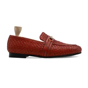 Predator - Men's Red Hand Woven Calf Leather Loafer