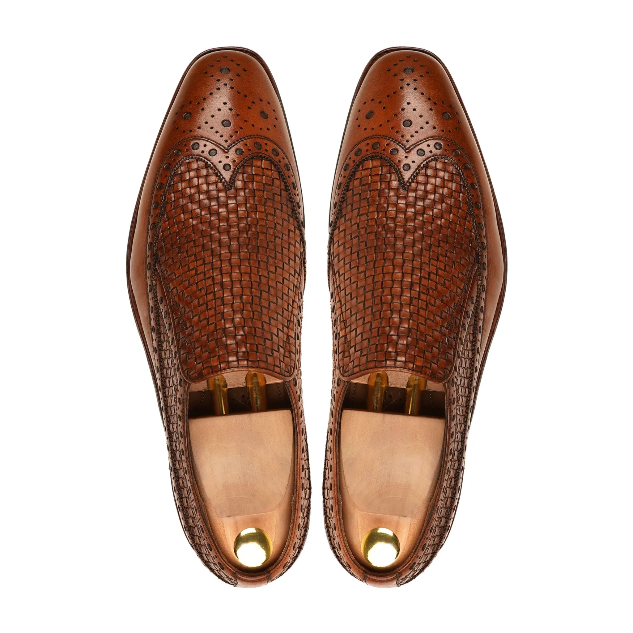 Richardson - Men's Brown Calf and Hand Woven Calf Leather Loafer