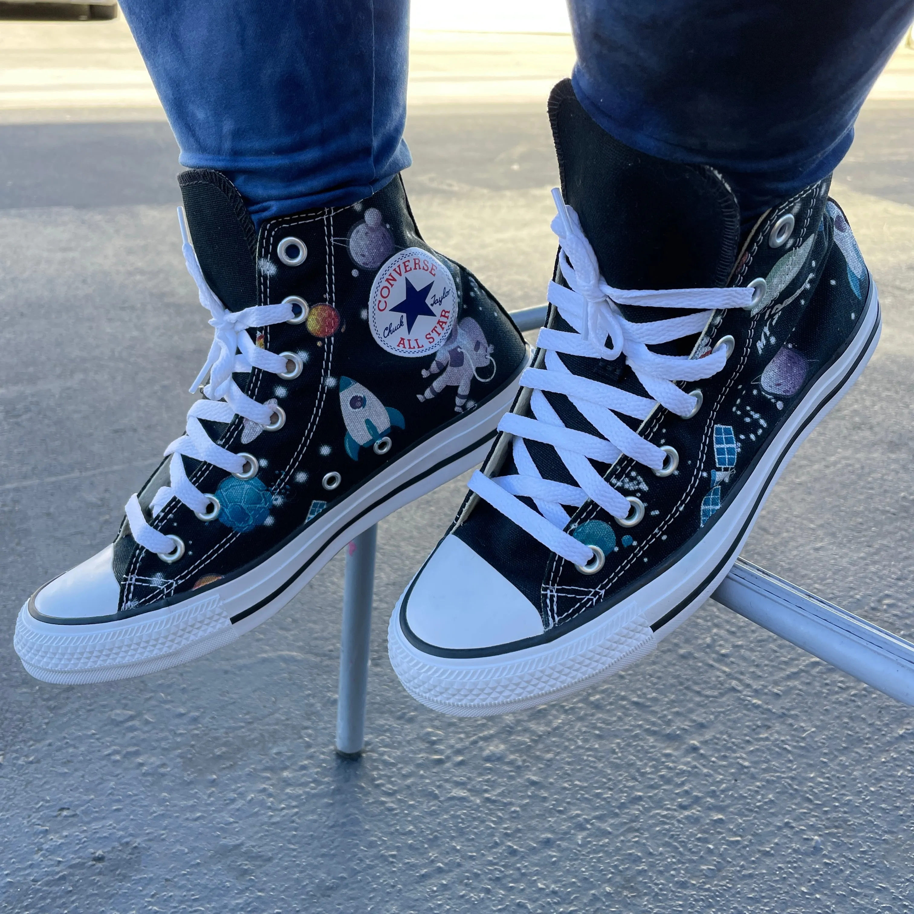 Space Cartoon Custom High Tops