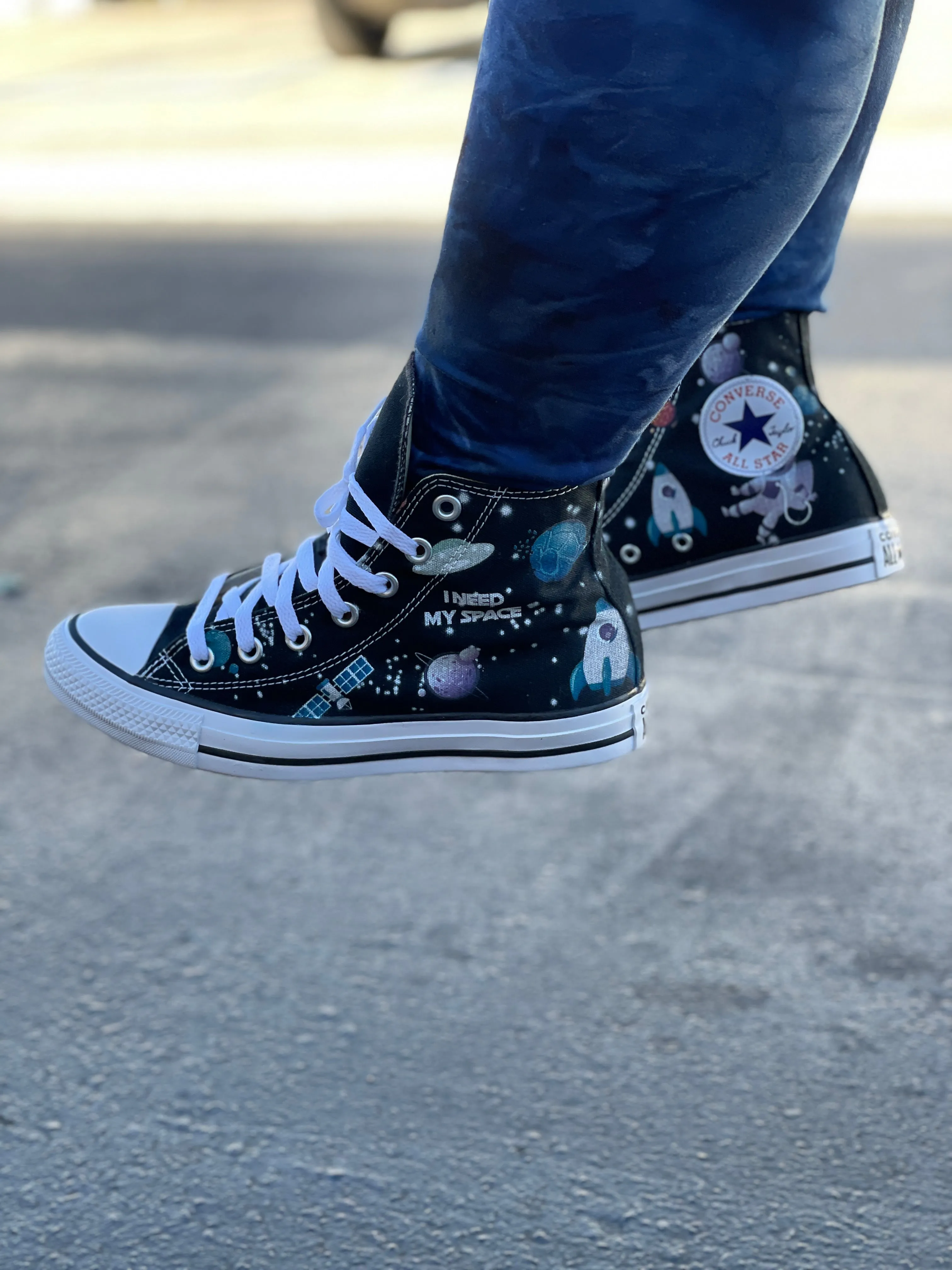 Space Cartoon Custom High Tops