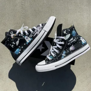 Space Cartoon Custom High Tops