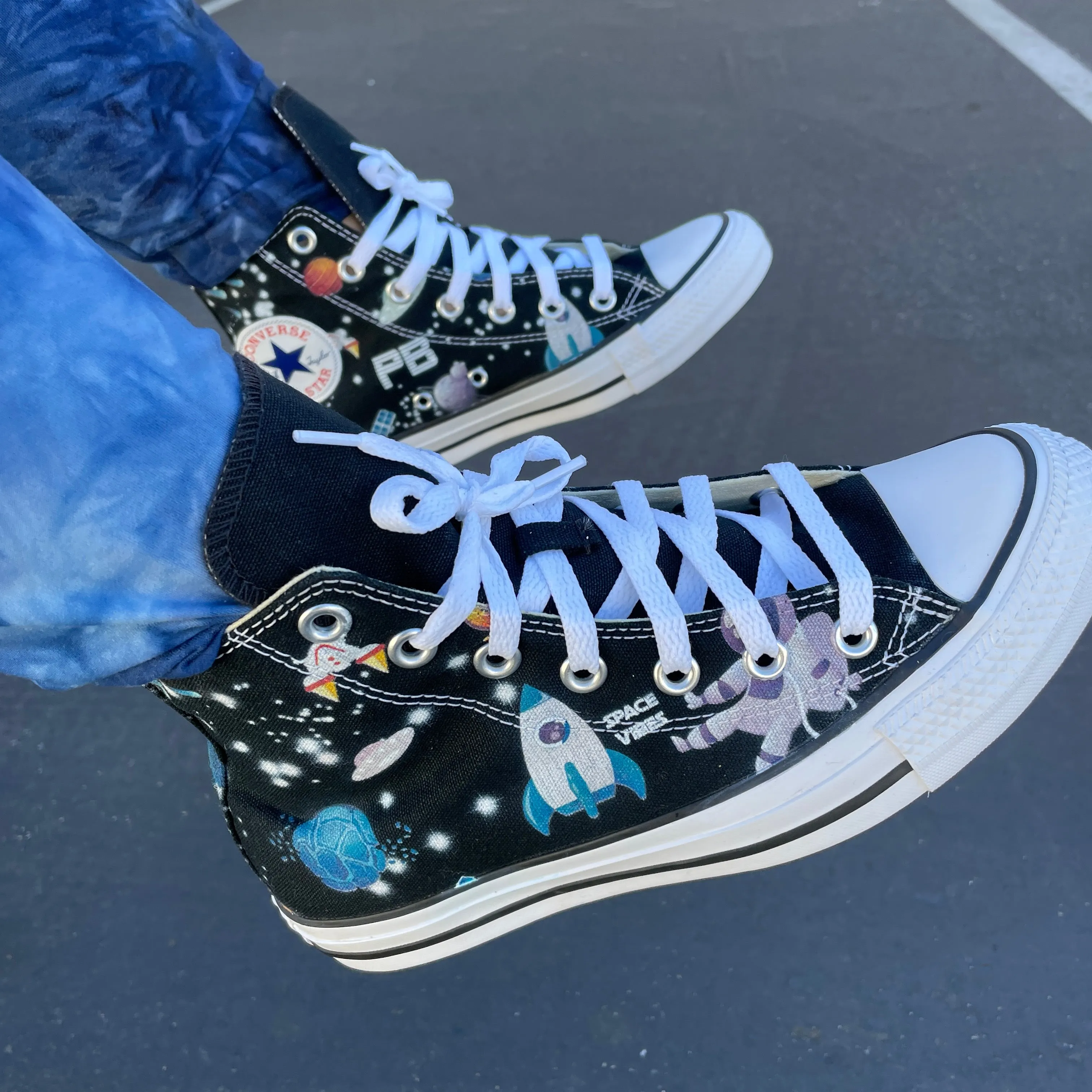 Space Cartoon Custom High Tops