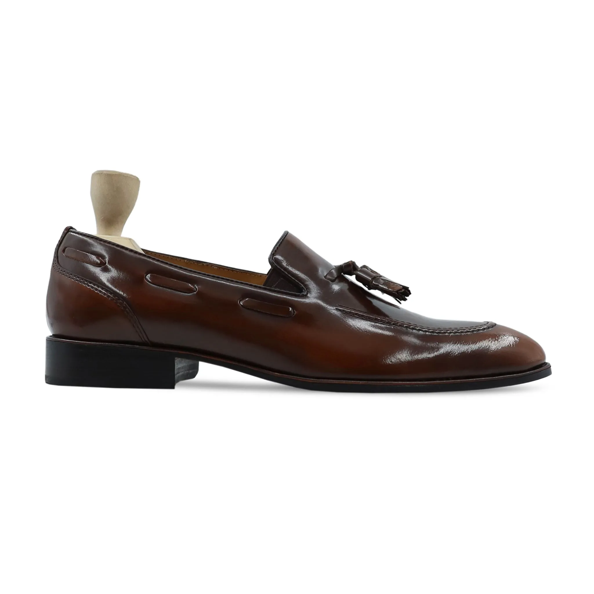 Syracuse - Men's Brown Box Leather High Shine Loafer