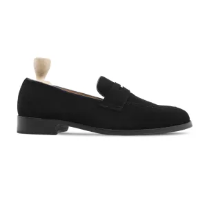 Trzic - Men's Black Kid Suede Loafer