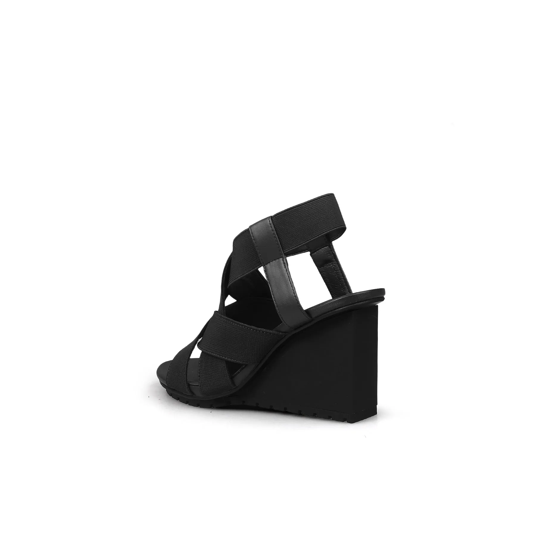 Weave Open Toe Ankle-Strap Wedges