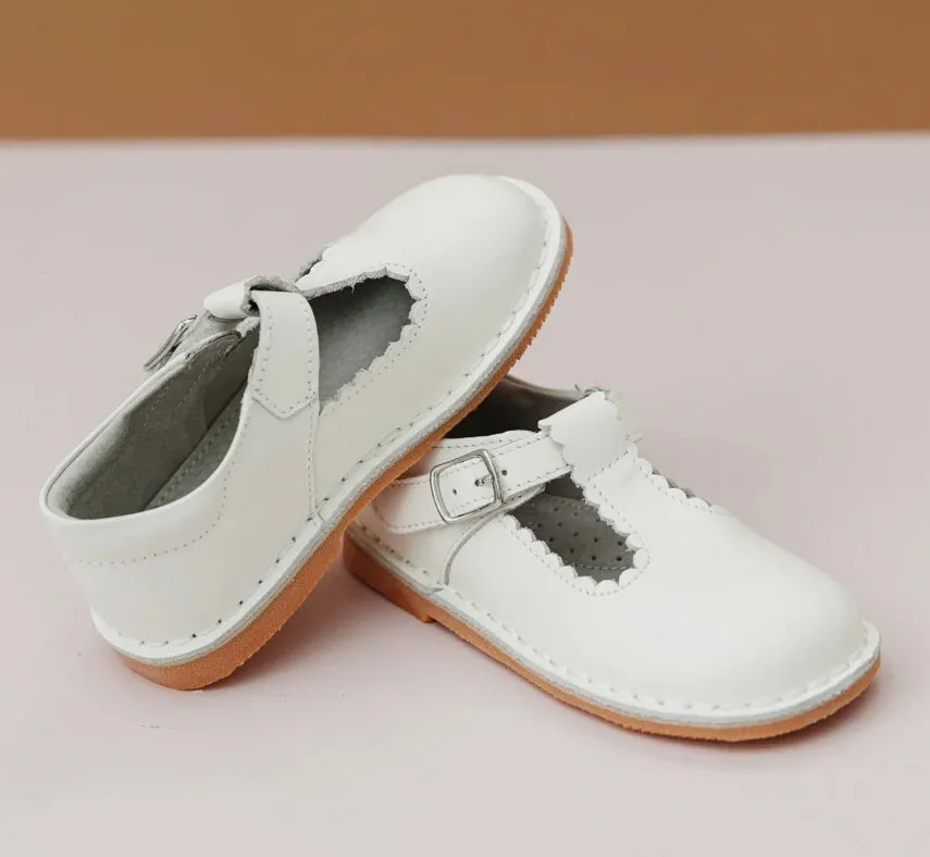 White Selina Scalloped Mary Jane