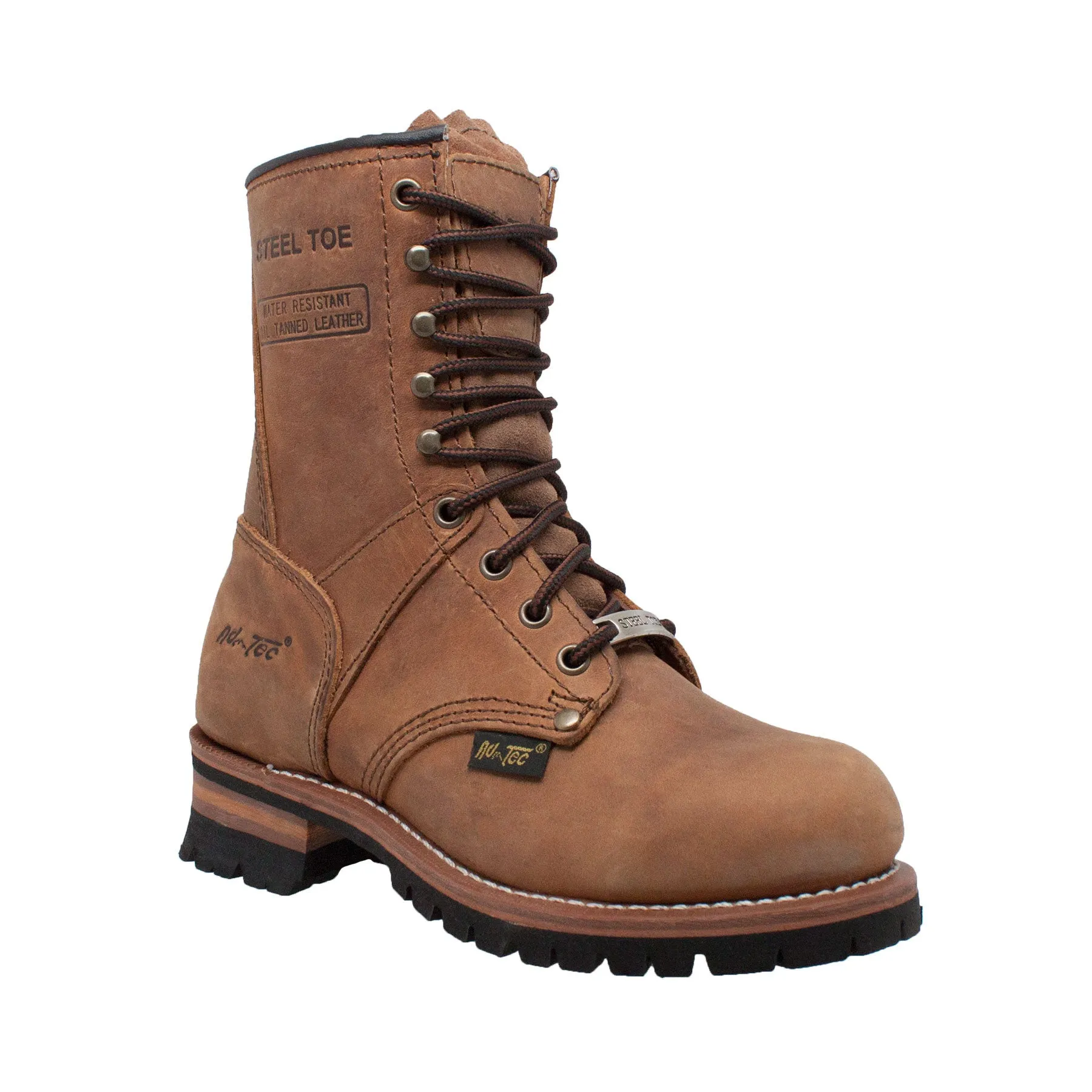 Women's 9" Brown Steel Toe Logger - 2426