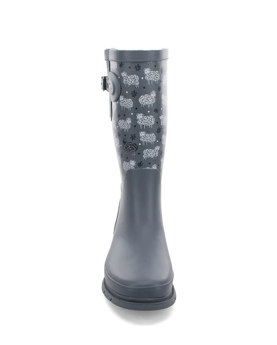 Women's Black Sheep Faux Fur Tall Rain Boot - Gray