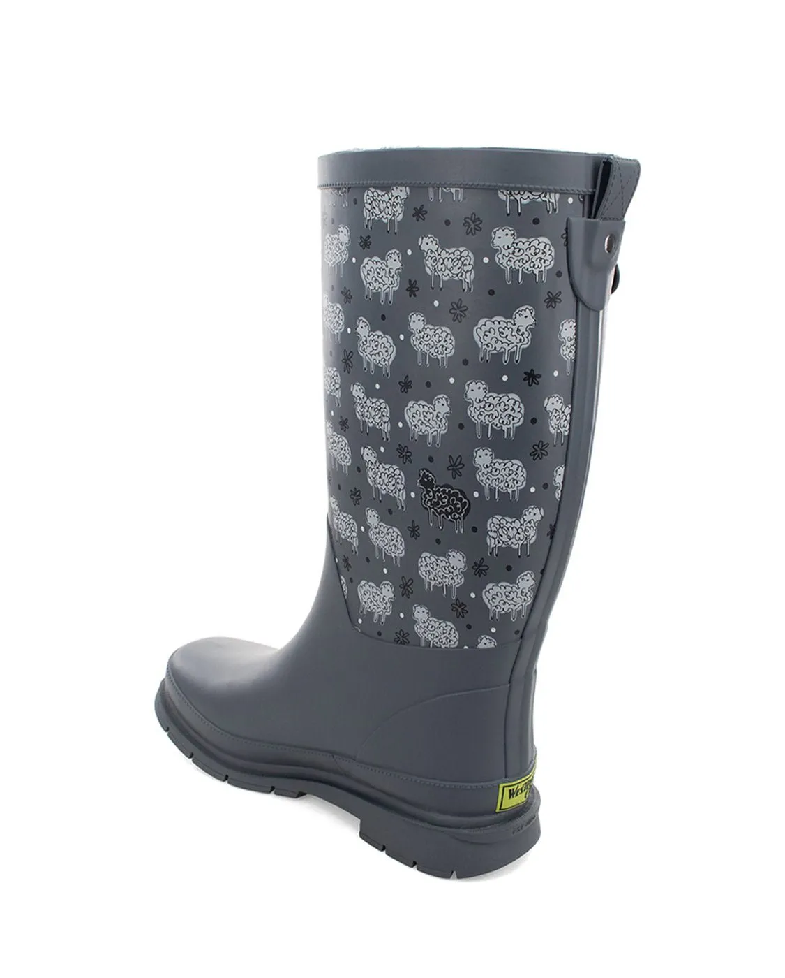 Women's Black Sheep Faux Fur Tall Rain Boot - Gray