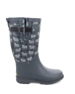 Women's Black Sheep Faux Fur Tall Rain Boot - Gray