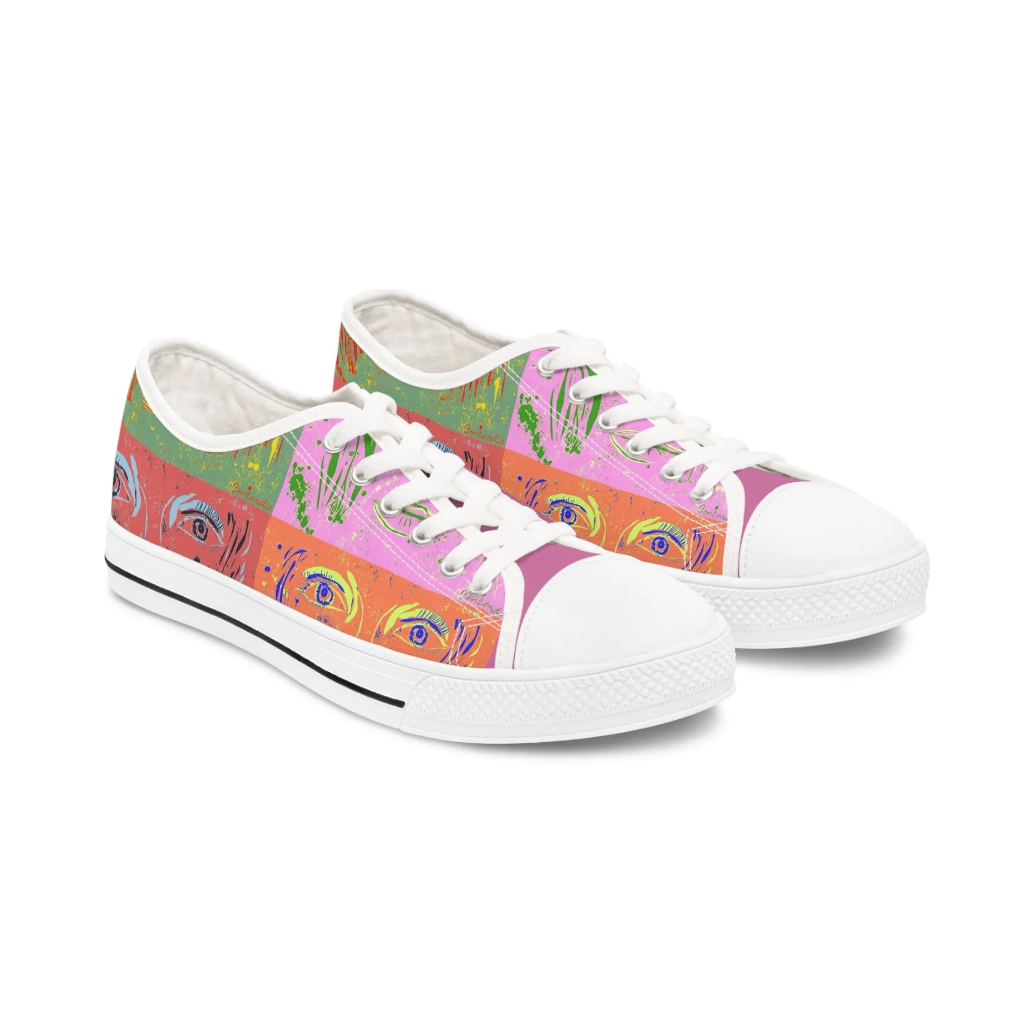 Women's Low Top Sneakers - "Woman Goes Pop!"