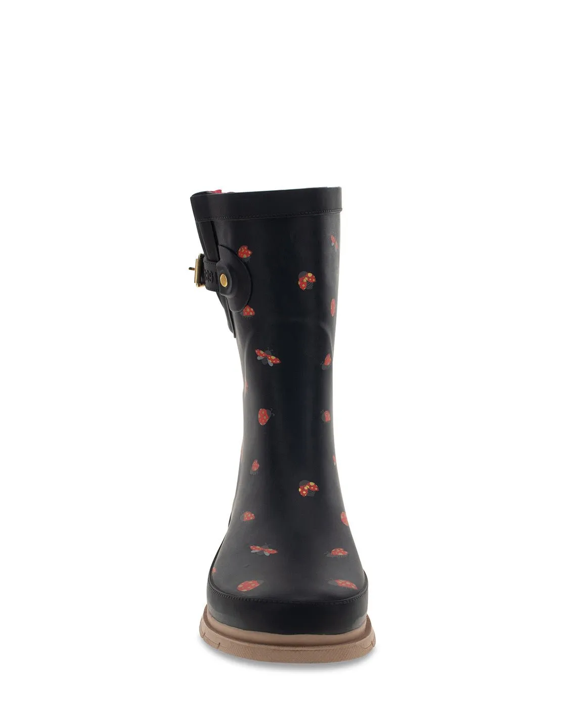 Women's Lucky Ladybug Mid Rain Boot - Black